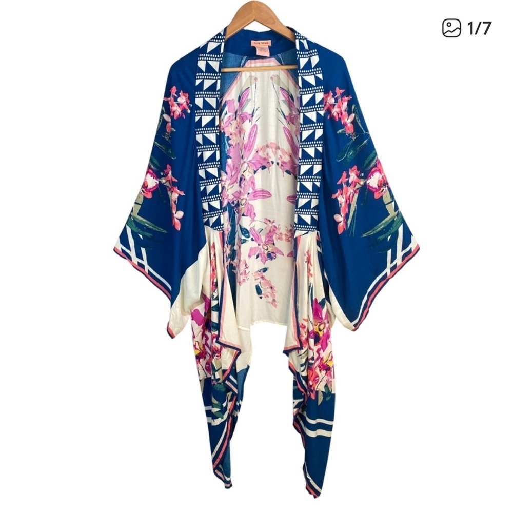Flying Tomato Floral Kimono Open Front Cover Up Boho Festival Size S/M
